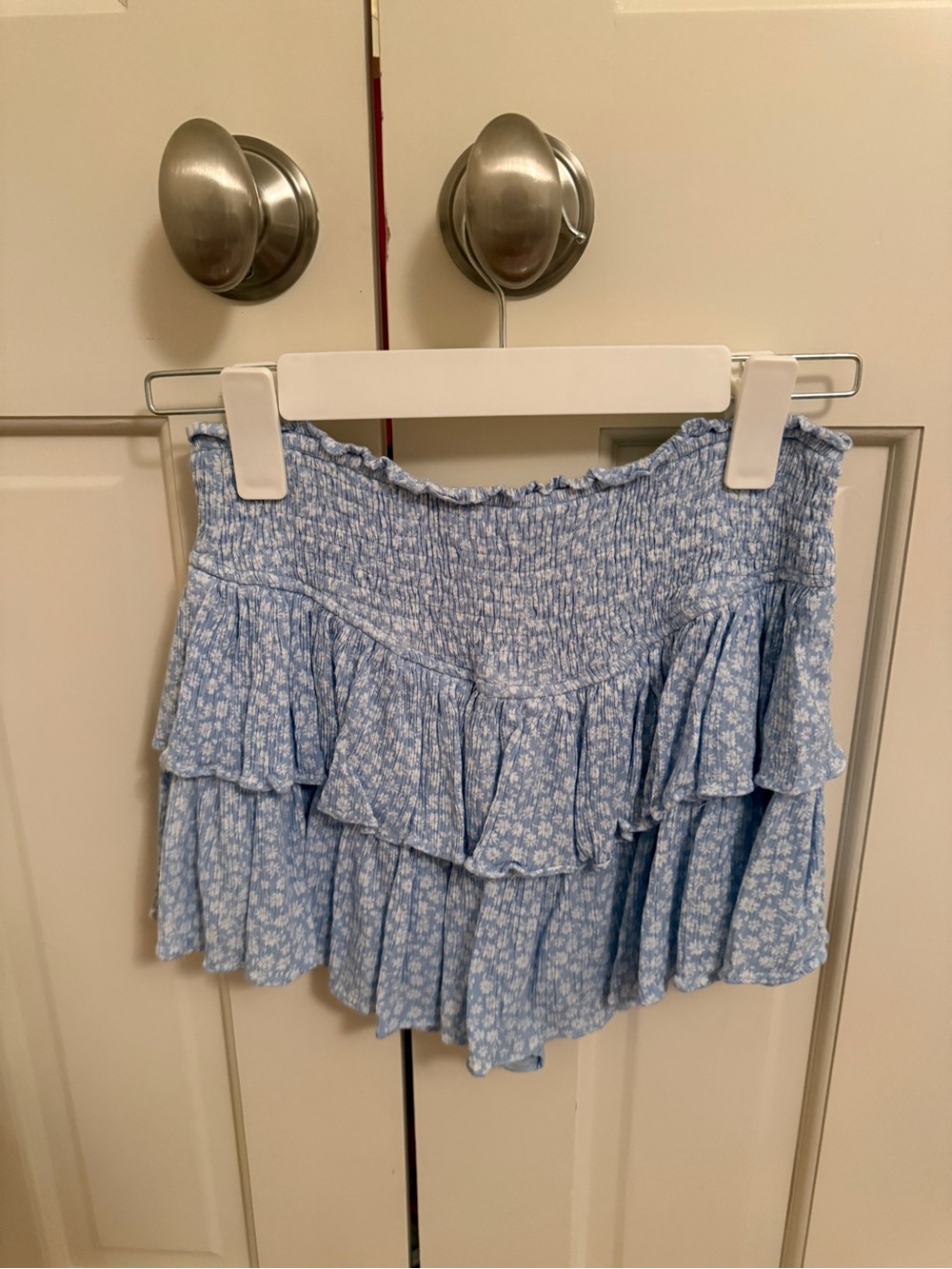 Never Worn Rock N Rags Blue Floral Mini Skirt
